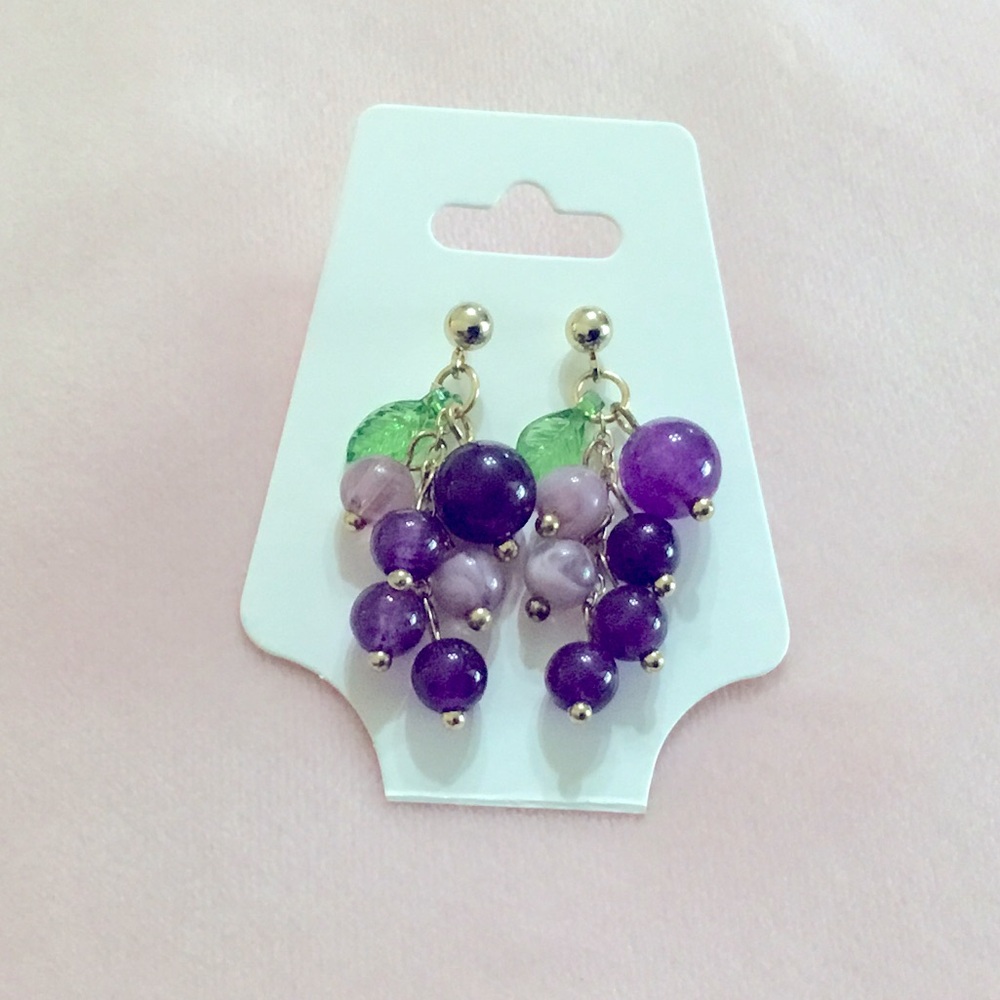 Grape Cluster Dangle Earrings